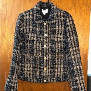 NWT Nine West navy Blue and Cream Twill Jacket